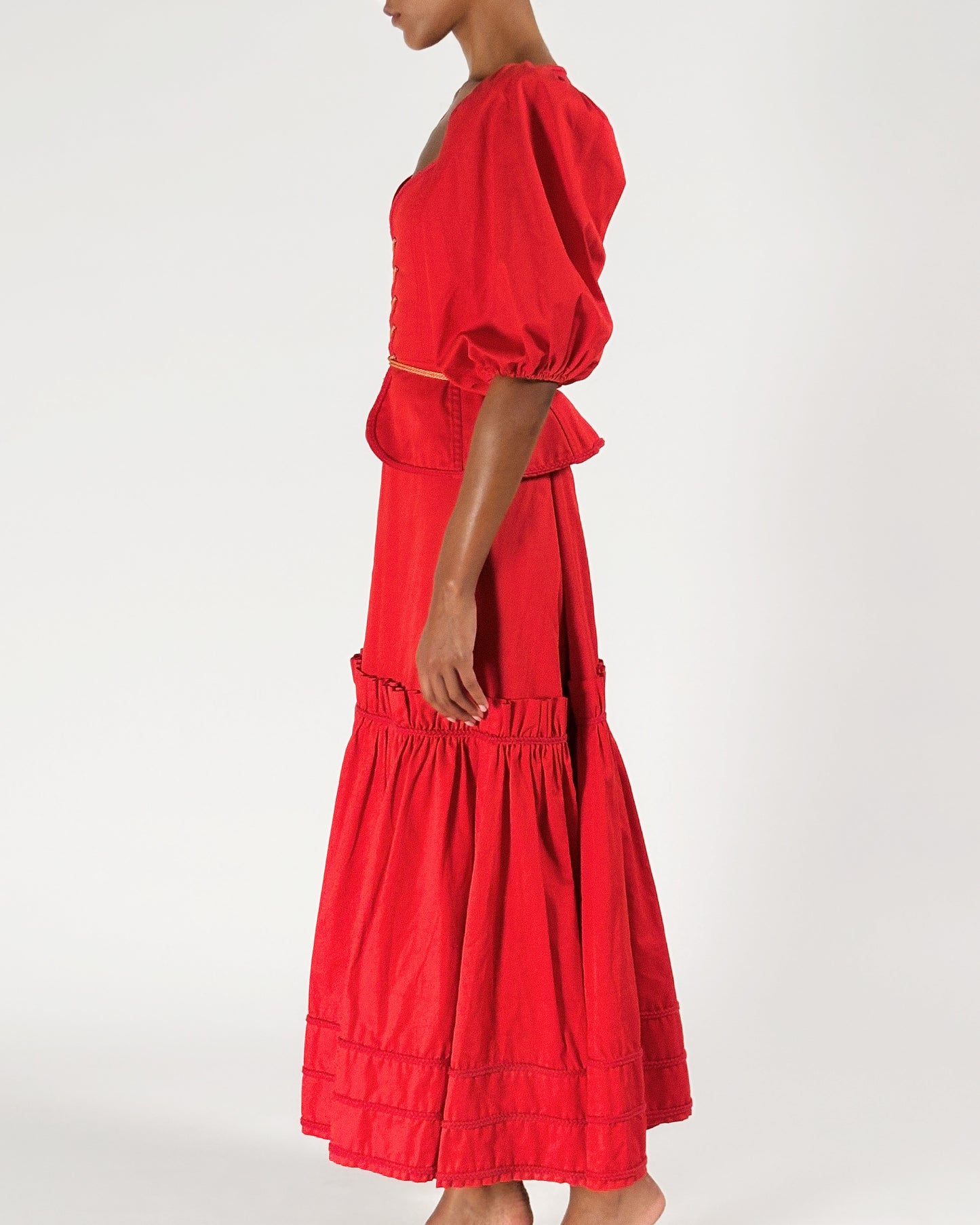 Yves Saint Laurent 1977 Corset Top & Skirt Set