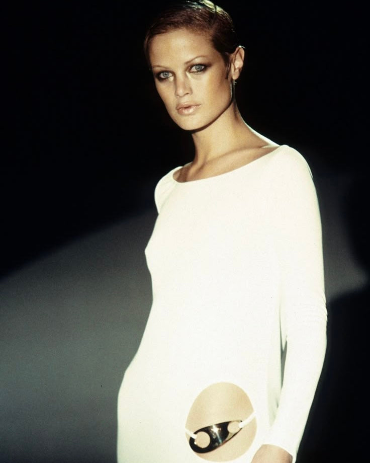 Gucci by Tom Ford 1996 Iconic White Keyhole Gown