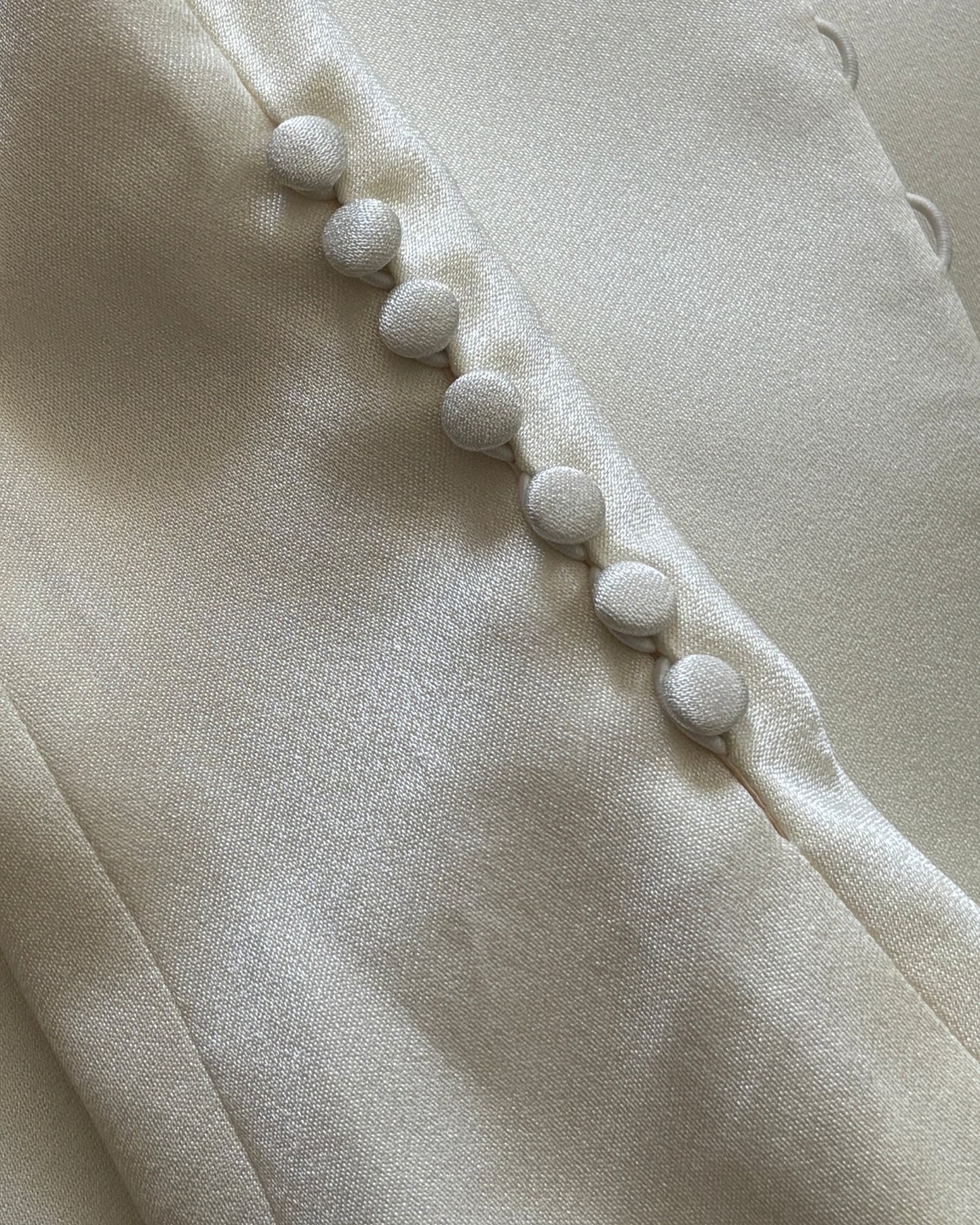 John Galliano 1998 High Neck Satin Ivory Ensemble