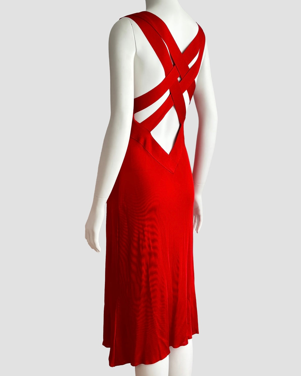 Alexander McQueen 2003 Cross-back Cowlneck Dress