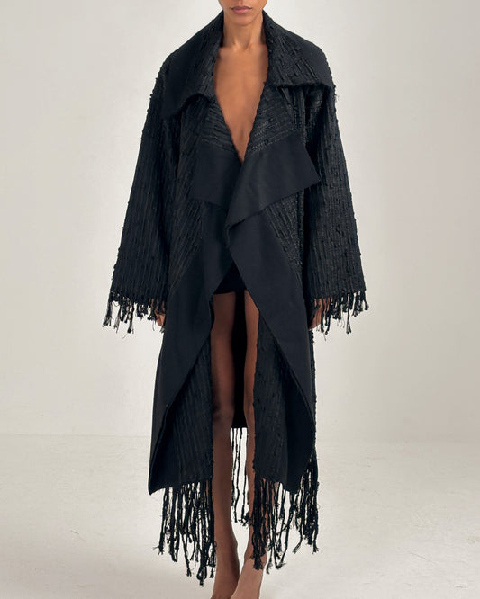 Gucci by Tom Ford 2002 Oversized Fringe Bouclé Coat