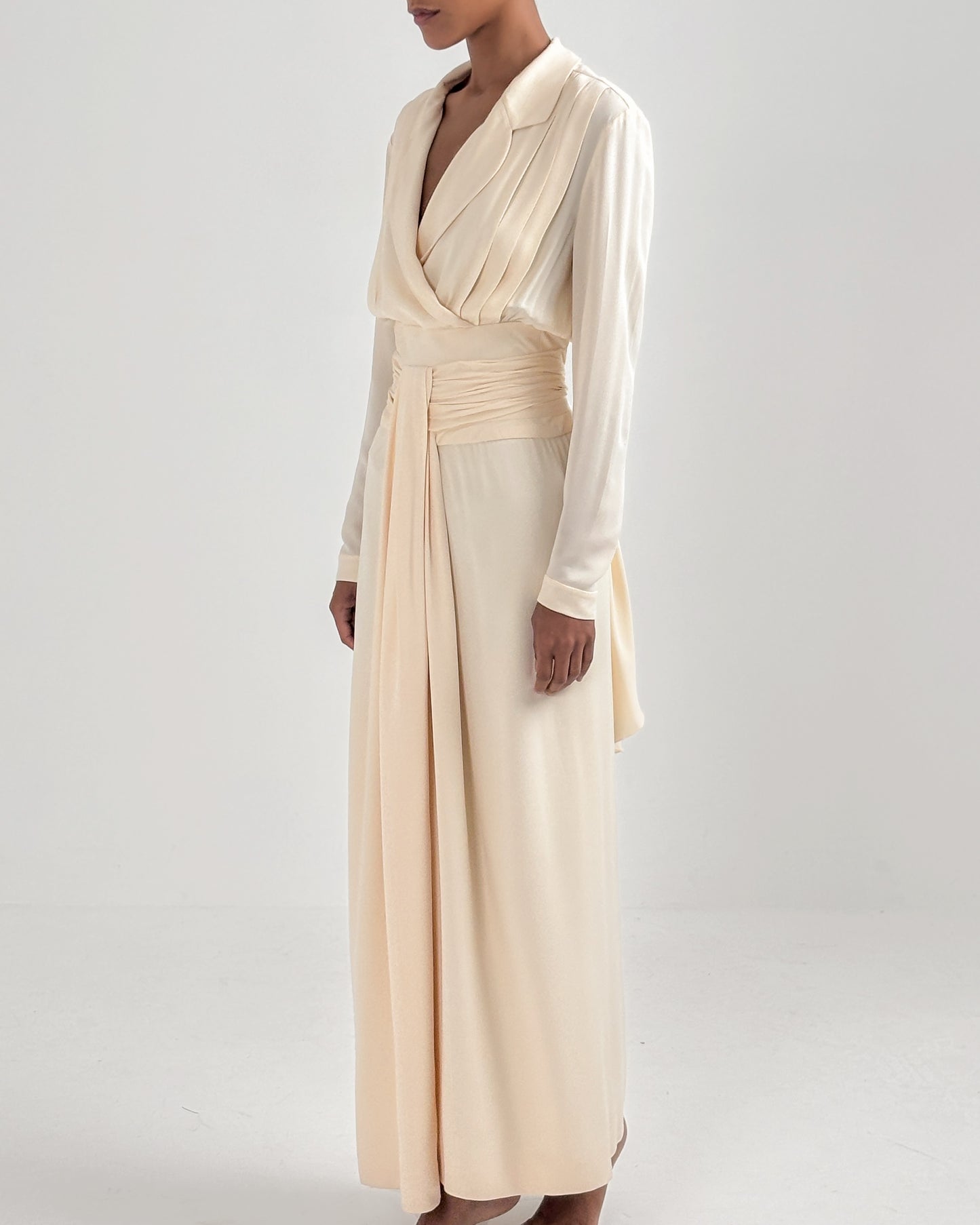 Chanel by Karl Lagerfeld 1988 Ivory Pleated Gown