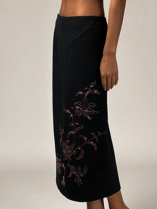 Alexander McQueen 1998 Embellished Cashmere Skirt