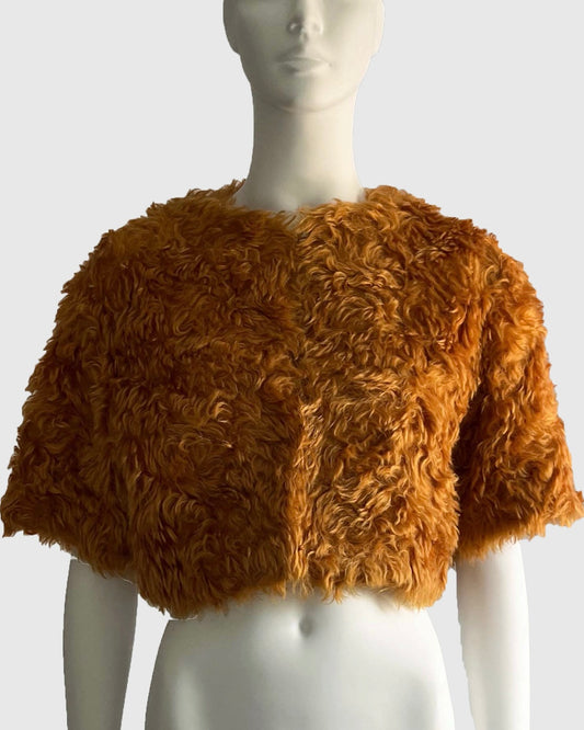 Prada 2007 Orange Cropped Mohair Jacket