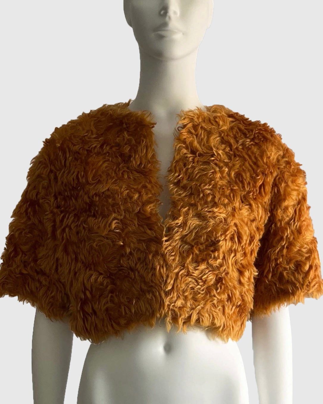 Prada 2007 Orange Cropped Mohair Jacket