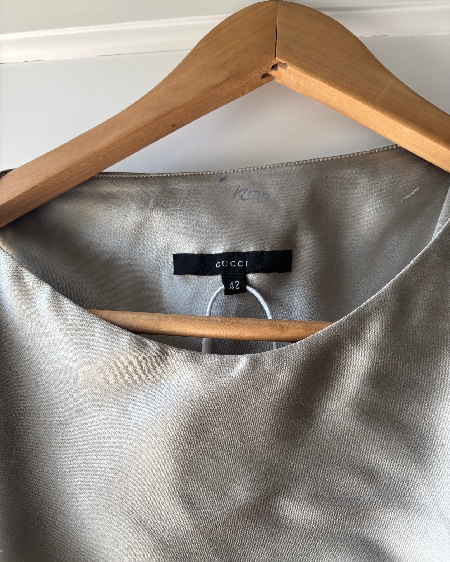 Gucci by Tom Ford 1999 Silk Ruched Dress with Leg Slit