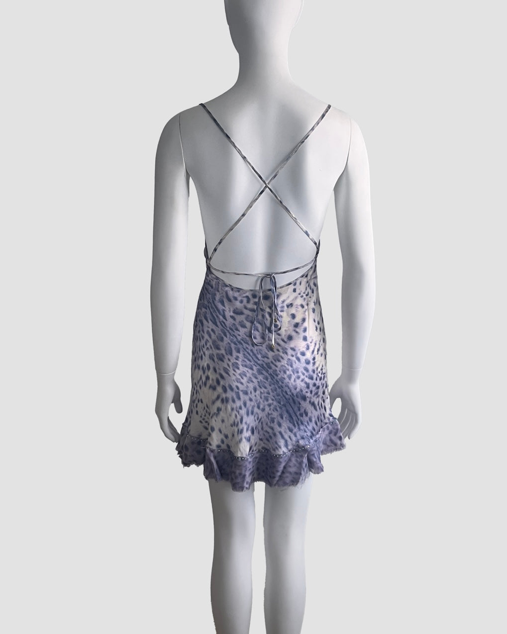 Roberto Cavalli 2000 Purple Leopard Print Mini Dress