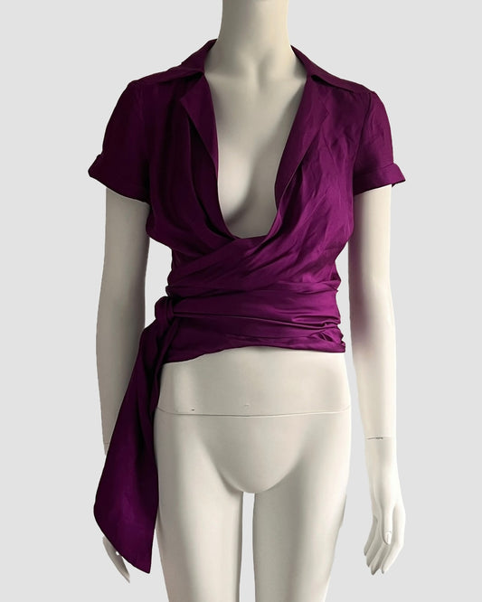Versace 2000 Silk Wrap Top