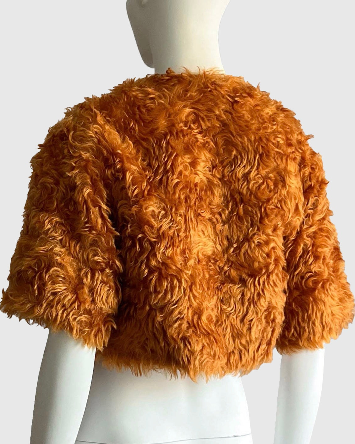 Prada 2007 Orange Cropped Mohair Jacket