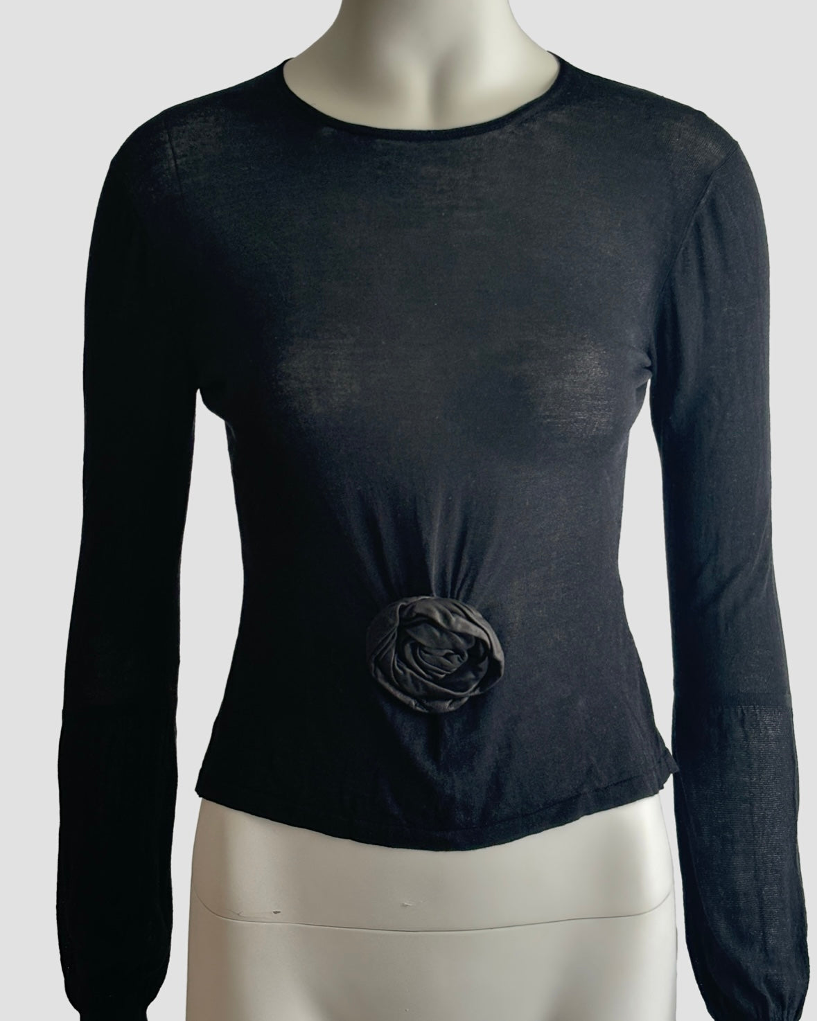 Gucci by Tom Ford 1999 Leather Flower Appliqué Top