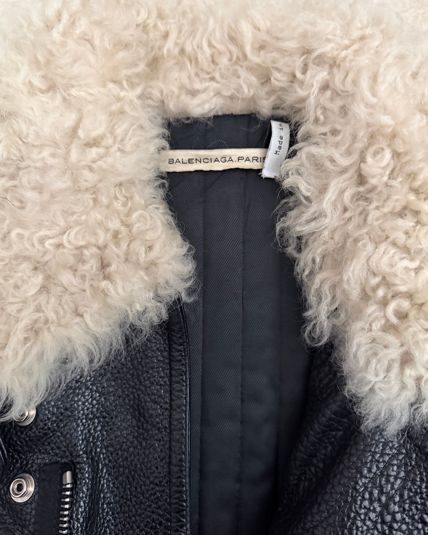 Balenciaga by Nicolas Ghesquière Leather & Shearling Moto Jacket