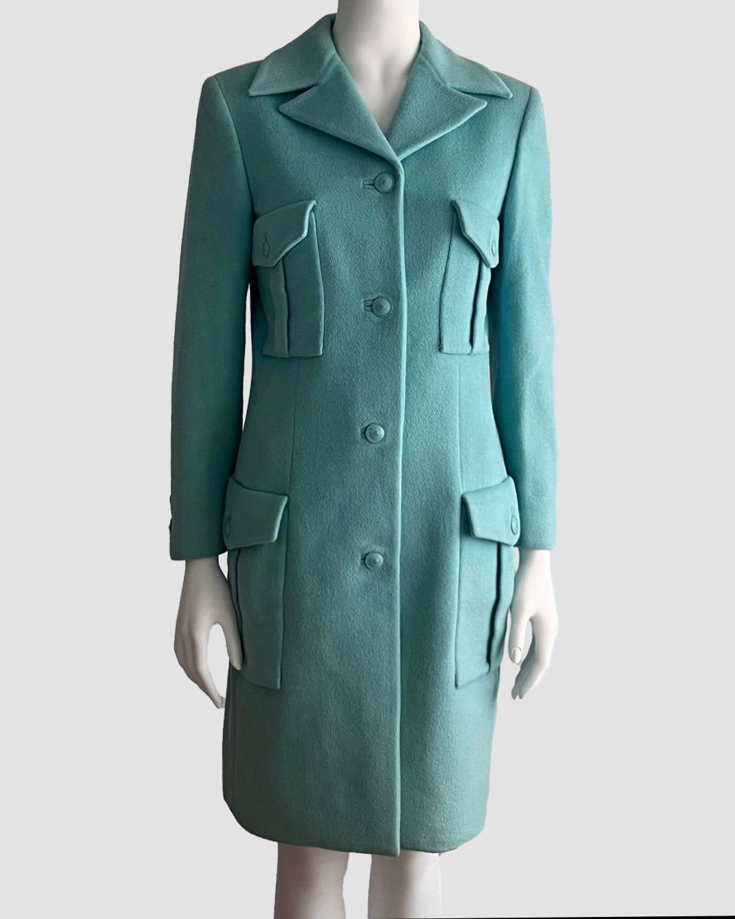 Gianni Versace 1996 Turquoise Coat