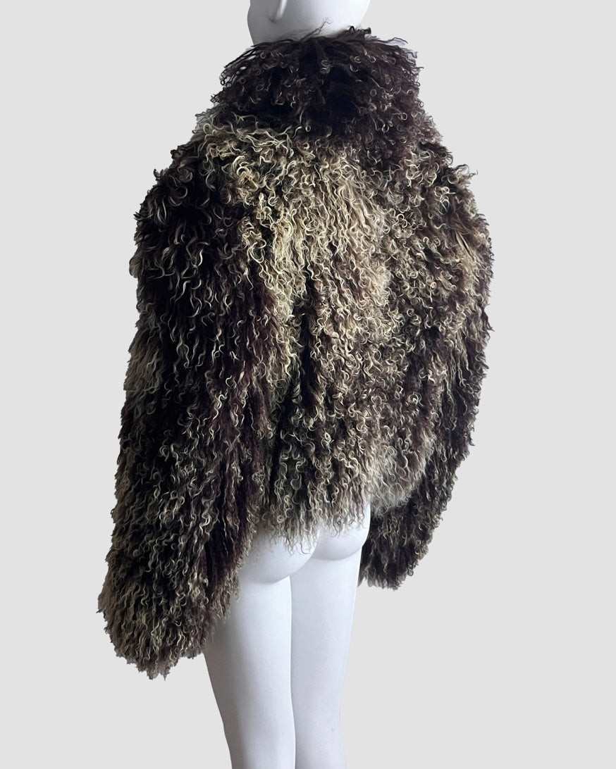 Ann Demeulemeester 2008 Reversible Mongolian Fur Jacket