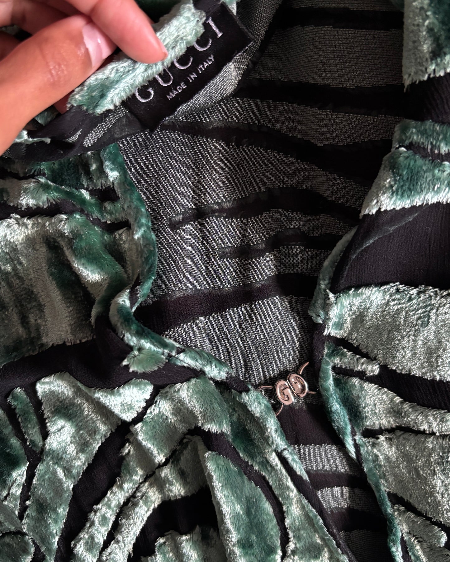 Gucci by Tom Ford 1996 Burnout Velvet Mini Dress