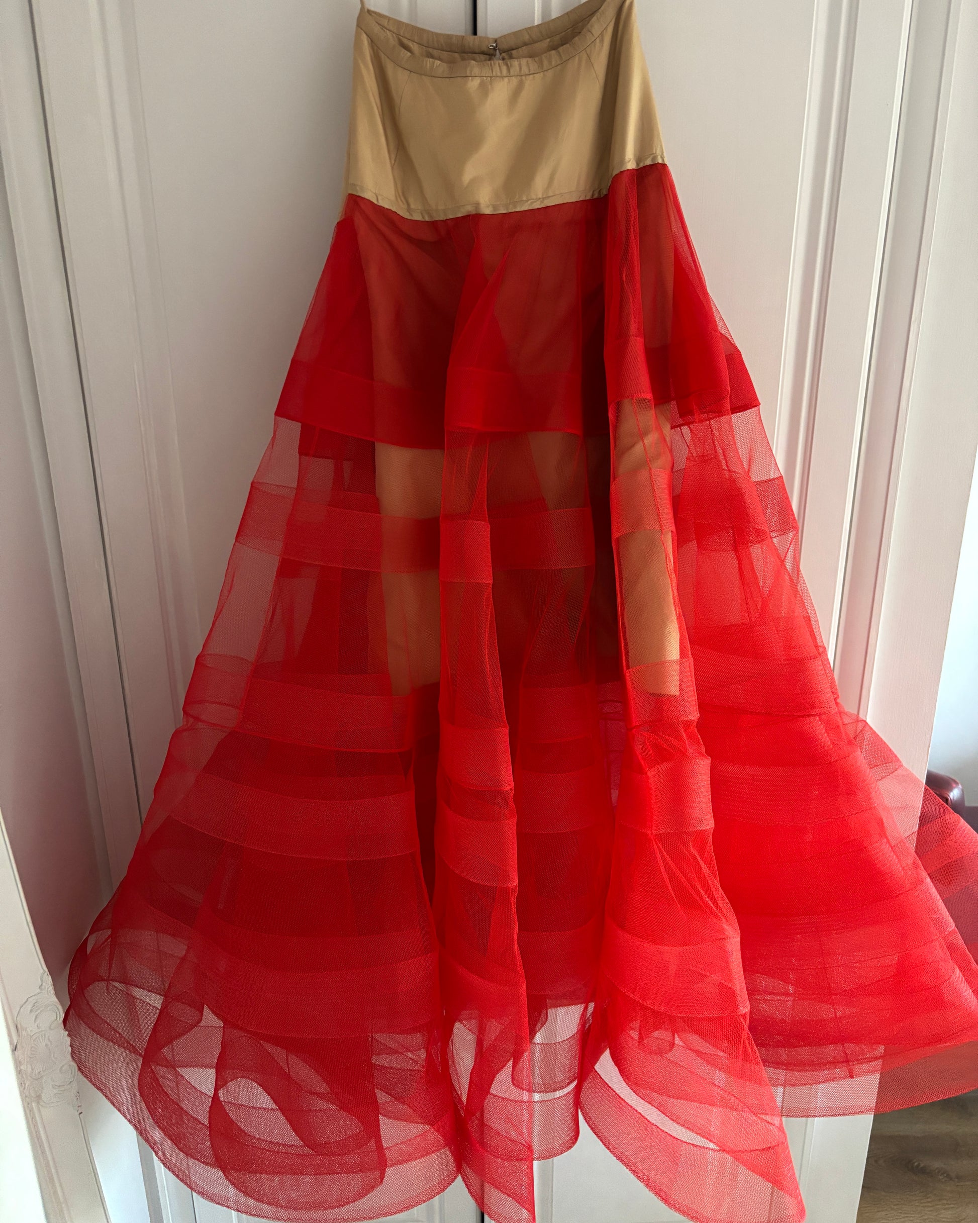 dior red tulle dress Dior Tulle Midi Dress