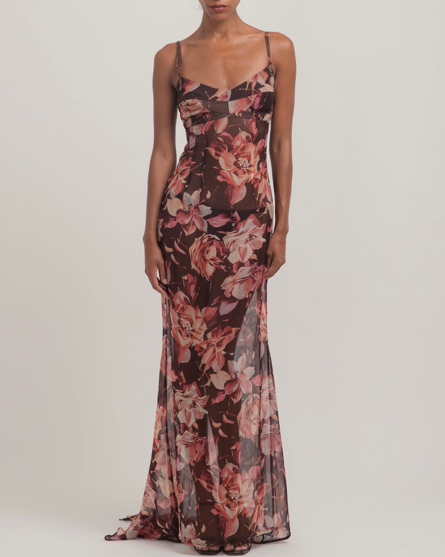 Dolce & Gabbana 1997 Sheer Floral Gown