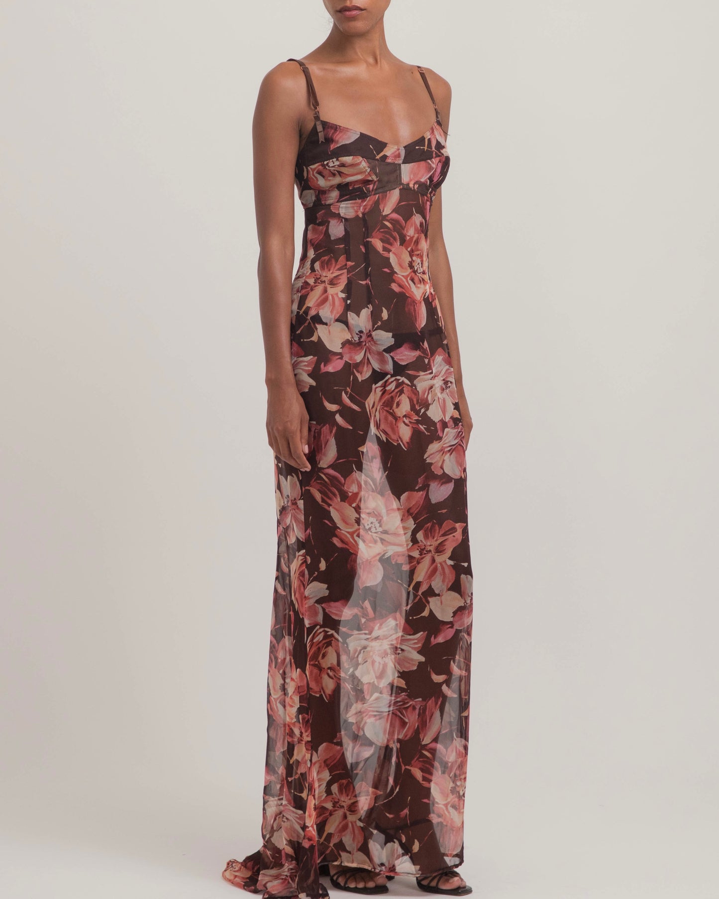 Dolce & Gabbana 1997 Sheer Floral Gown