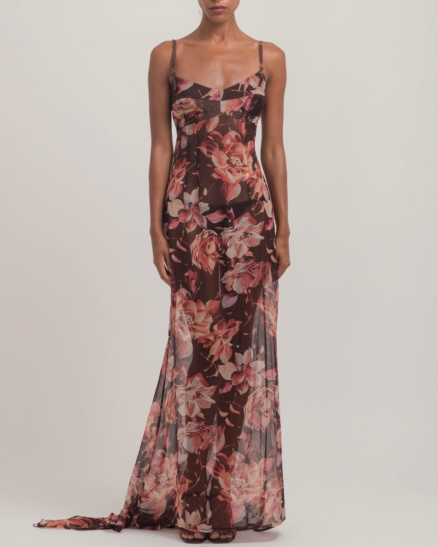 Dolce & Gabbana 1997 Sheer Floral Gown