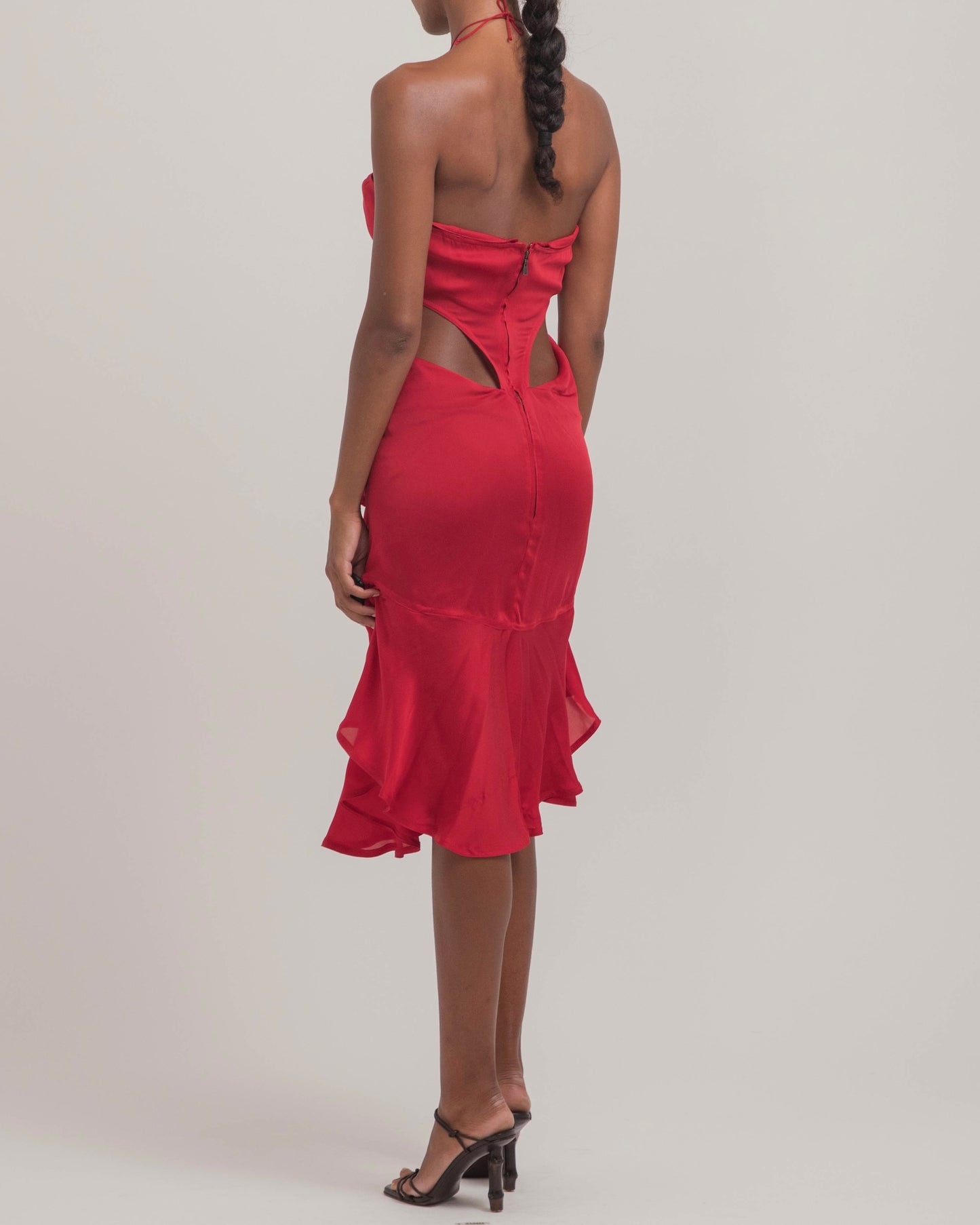 Yves Saint Laurent by Tom Ford 2003 Ruffle Halter Dress