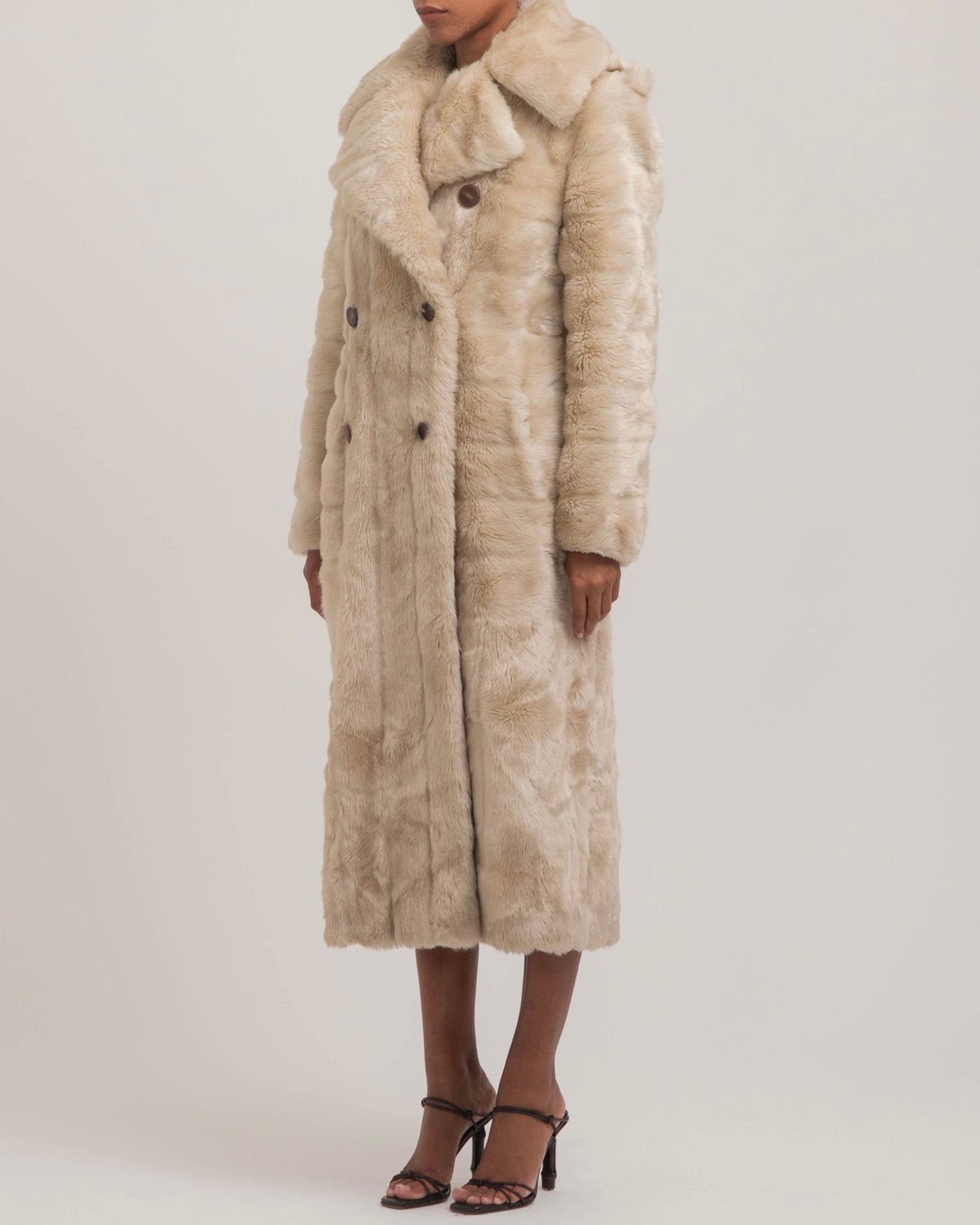 Gucci by Tom Ford 1996 Ivory Faux Fur Coat