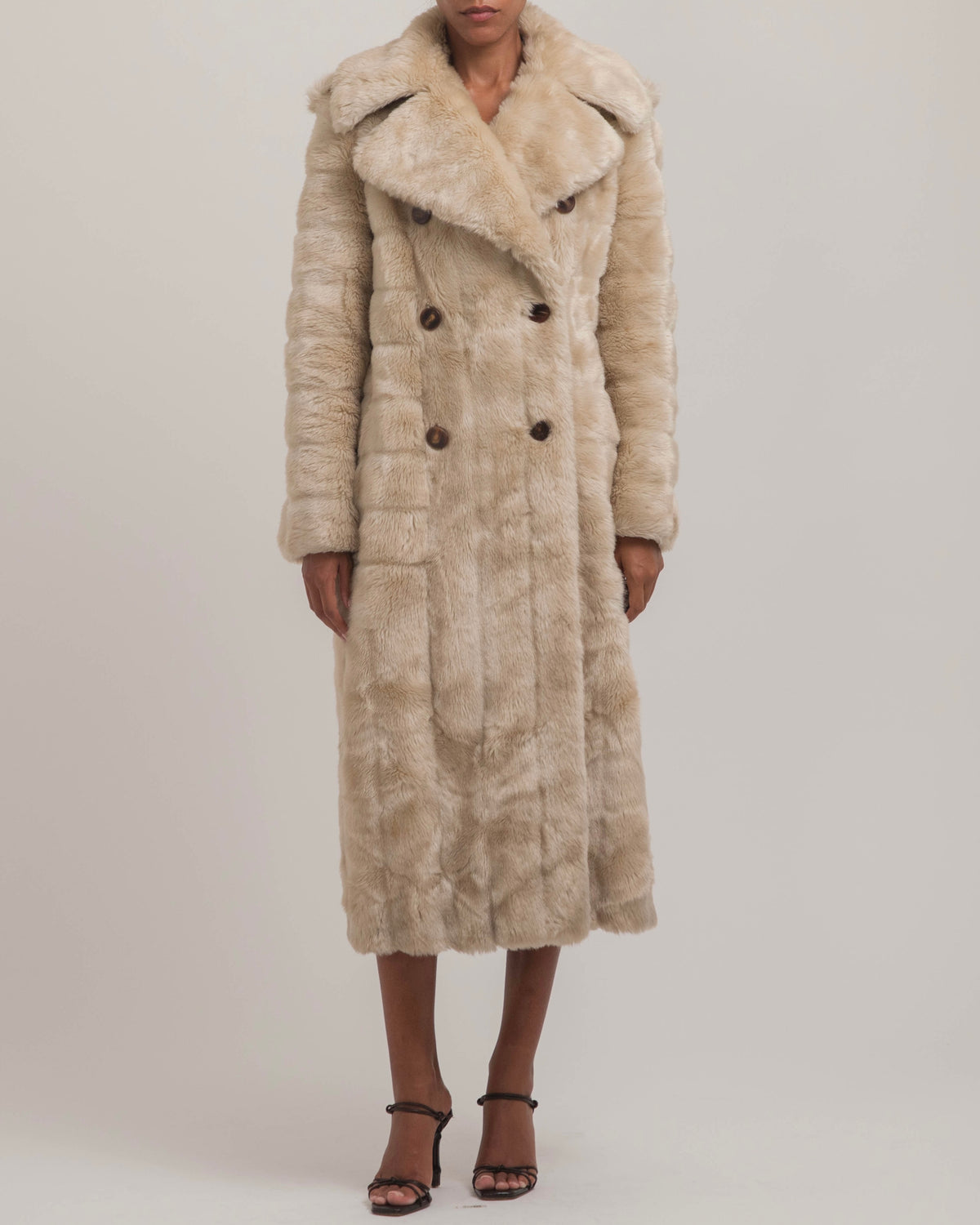 Gucci by Tom Ford 1996 Ivory Faux Fur Coat