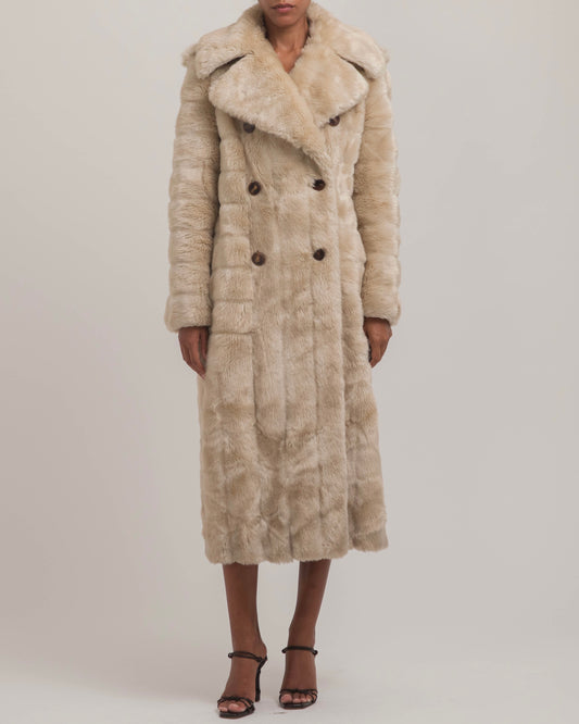 Gucci by Tom Ford 1996 Ivory Faux Fur Coat